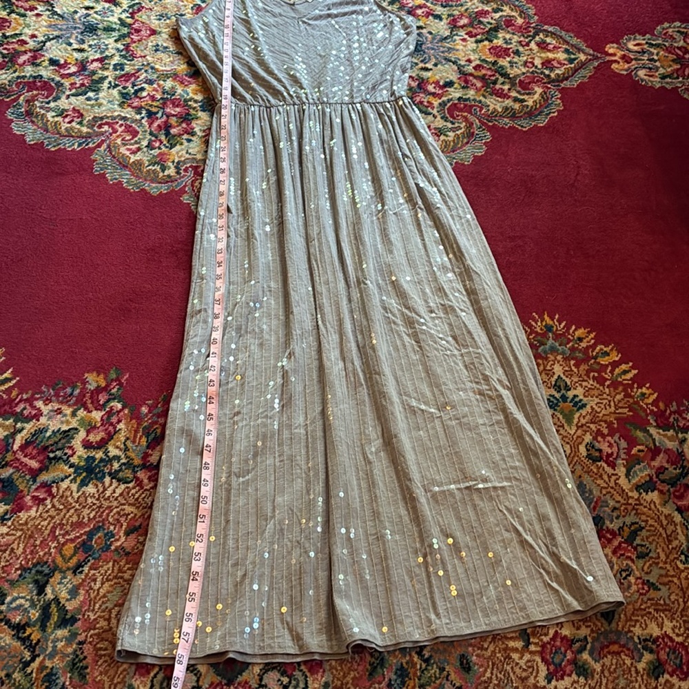 Garnet Hill Silver Sequin Maxi Dress - Picture 9 of 10